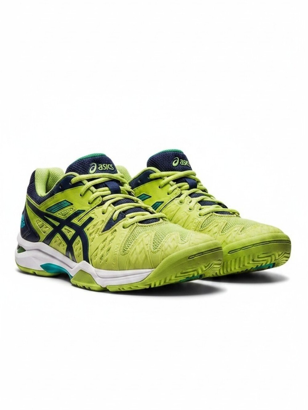 ASICS C500Y Unisex Kids Athletic Sneakers Yellow/Green/Navy Lace Up US 4
